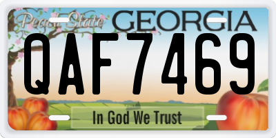 GA license plate QAF7469