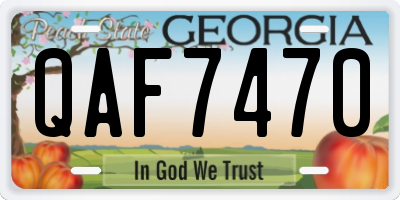 GA license plate QAF7470