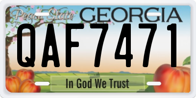 GA license plate QAF7471