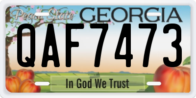 GA license plate QAF7473