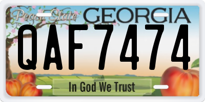 GA license plate QAF7474