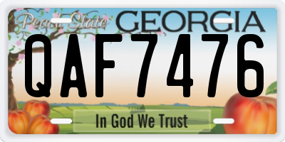 GA license plate QAF7476