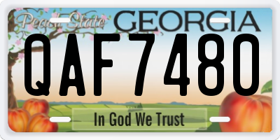 GA license plate QAF7480
