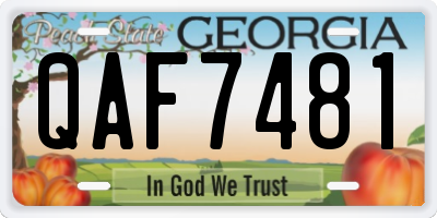 GA license plate QAF7481
