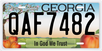 GA license plate QAF7482