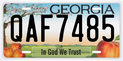 GA license plate QAF7485