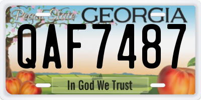GA license plate QAF7487