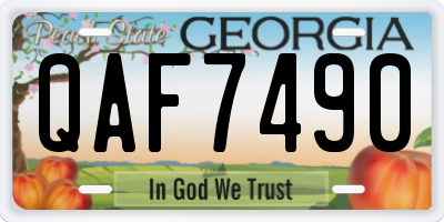 GA license plate QAF7490