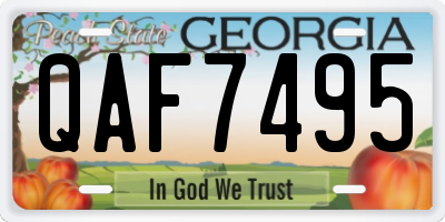 GA license plate QAF7495