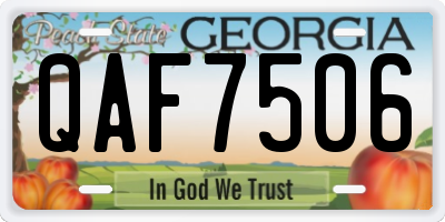 GA license plate QAF7506