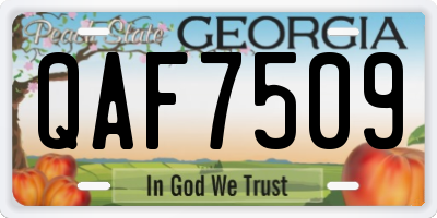 GA license plate QAF7509
