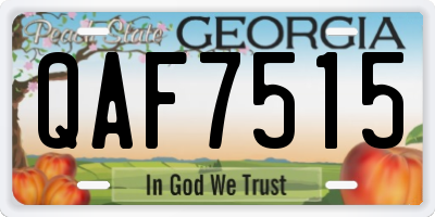 GA license plate QAF7515