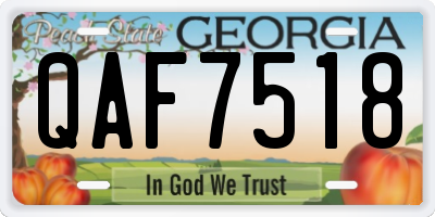GA license plate QAF7518