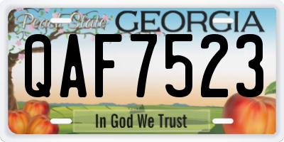 GA license plate QAF7523