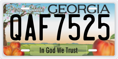 GA license plate QAF7525