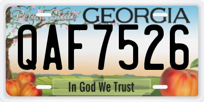 GA license plate QAF7526