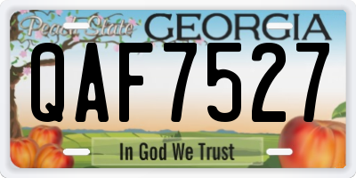 GA license plate QAF7527