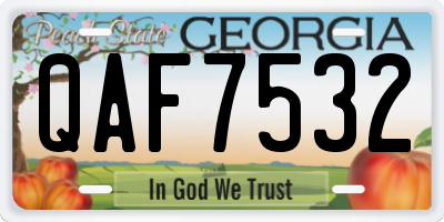 GA license plate QAF7532