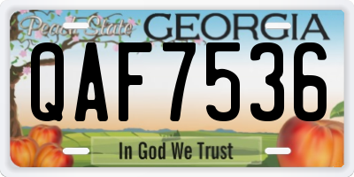 GA license plate QAF7536