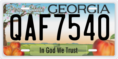 GA license plate QAF7540