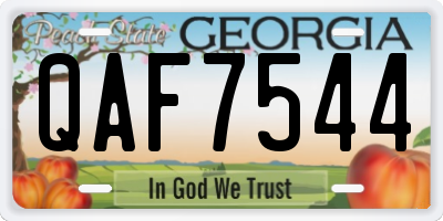 GA license plate QAF7544