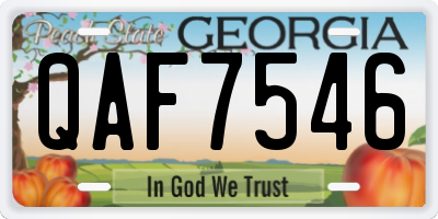 GA license plate QAF7546