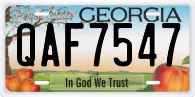 GA license plate QAF7547