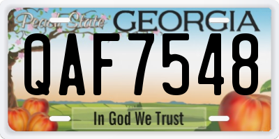 GA license plate QAF7548
