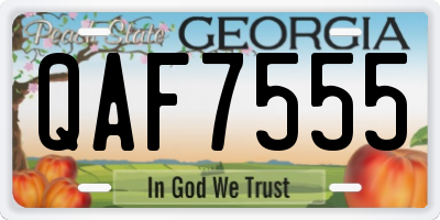 GA license plate QAF7555