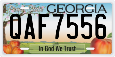 GA license plate QAF7556