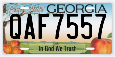 GA license plate QAF7557