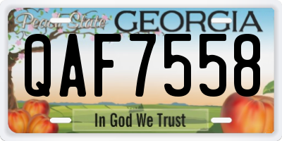 GA license plate QAF7558