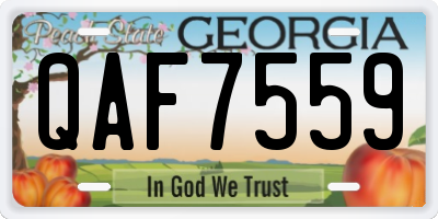 GA license plate QAF7559