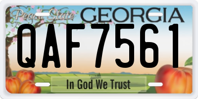 GA license plate QAF7561