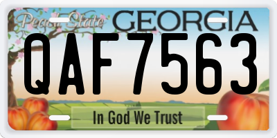 GA license plate QAF7563