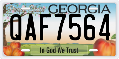 GA license plate QAF7564