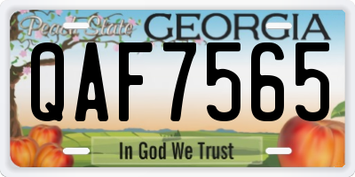GA license plate QAF7565