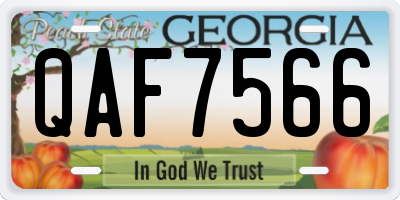 GA license plate QAF7566