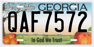 GA license plate QAF7572