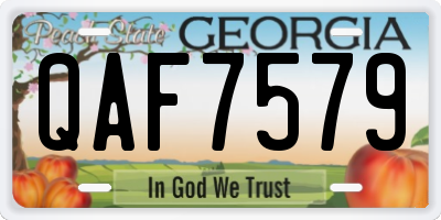 GA license plate QAF7579