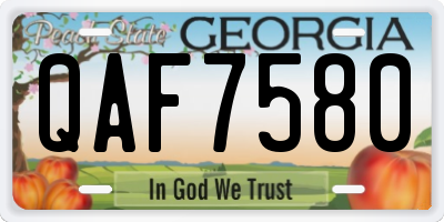 GA license plate QAF7580