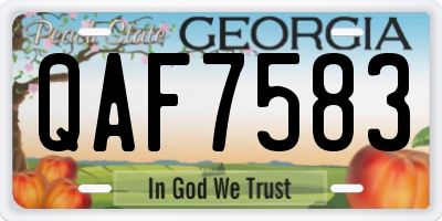 GA license plate QAF7583