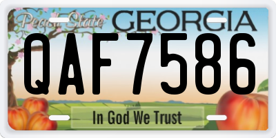 GA license plate QAF7586
