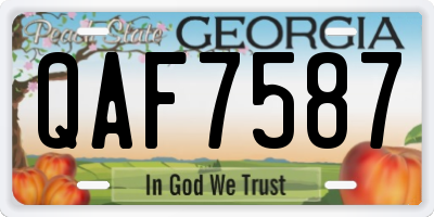 GA license plate QAF7587