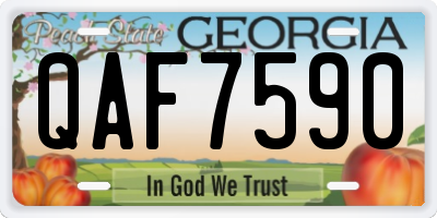 GA license plate QAF7590