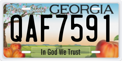 GA license plate QAF7591