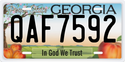 GA license plate QAF7592