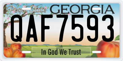 GA license plate QAF7593