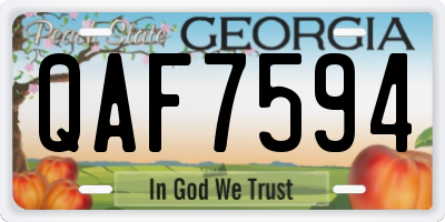 GA license plate QAF7594