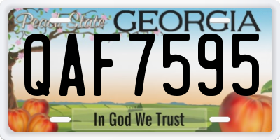 GA license plate QAF7595